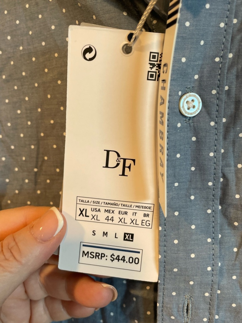 Denim & Flower Light Blue Polka Dot Button-Down Shirt - Picture 6 of 10